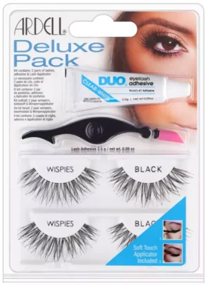 ARDELL Deluxe Pack Real Hair Eyelashes with Duo Eyelash Glue and Easy Applicator for Attaching False Eyelashes 2.5g