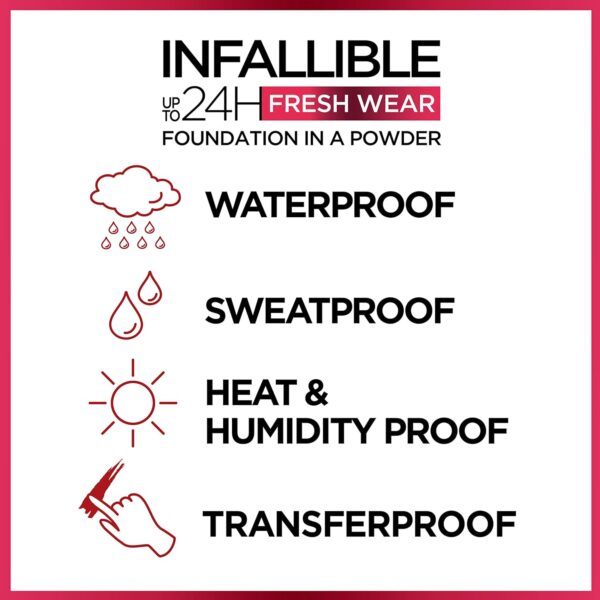 L'Oréal Paris Infaillible 24H Fresh Wear Mattifying Make-Up Powder 330 Hazelnut 24H Waterproof Sweatproof