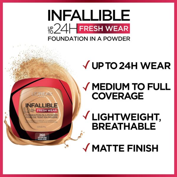 L'Oréal Paris Infaillible 24H Fresh Wear Mattifying Make-Up Powder 330 Hazelnut 24H Waterproof Sweatproof
