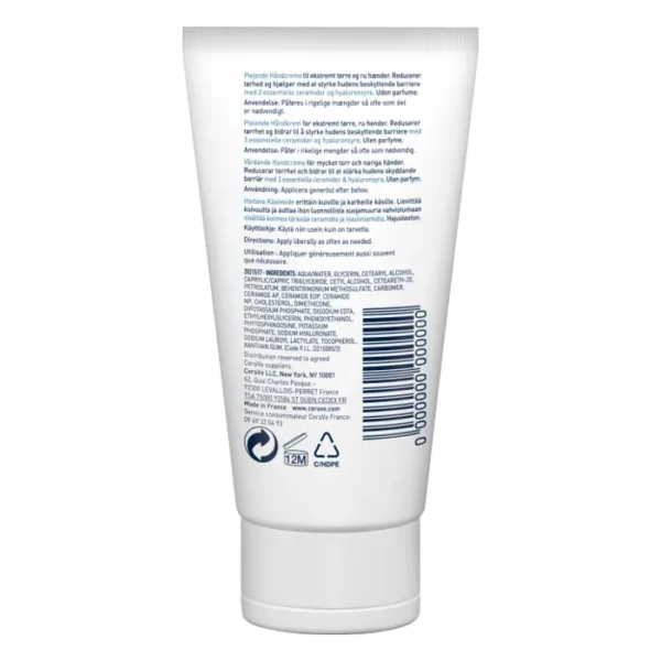 Cerave Creme Mains Reparatrice Secheresses Severes Et Rugosites 50ml