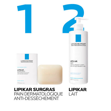 La Roche-Posay LIPIKAR SURGRAS - Pain Physiologique Anti-Dessèchement, 150g