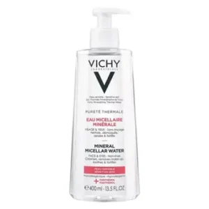 Vichy PURETE THERMALE - Eau Micellaire 3-en-1 Démaquillante Nettoyante, Visage et Yeux, Peaux Sensibles, 400ml